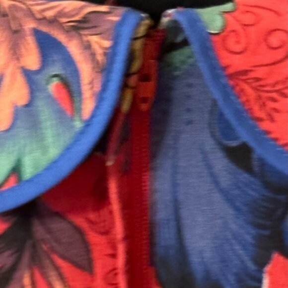 Vintage 90s Anne Savoy Red Floral Prairie Dress Girls 12 - Picture 3 of 12